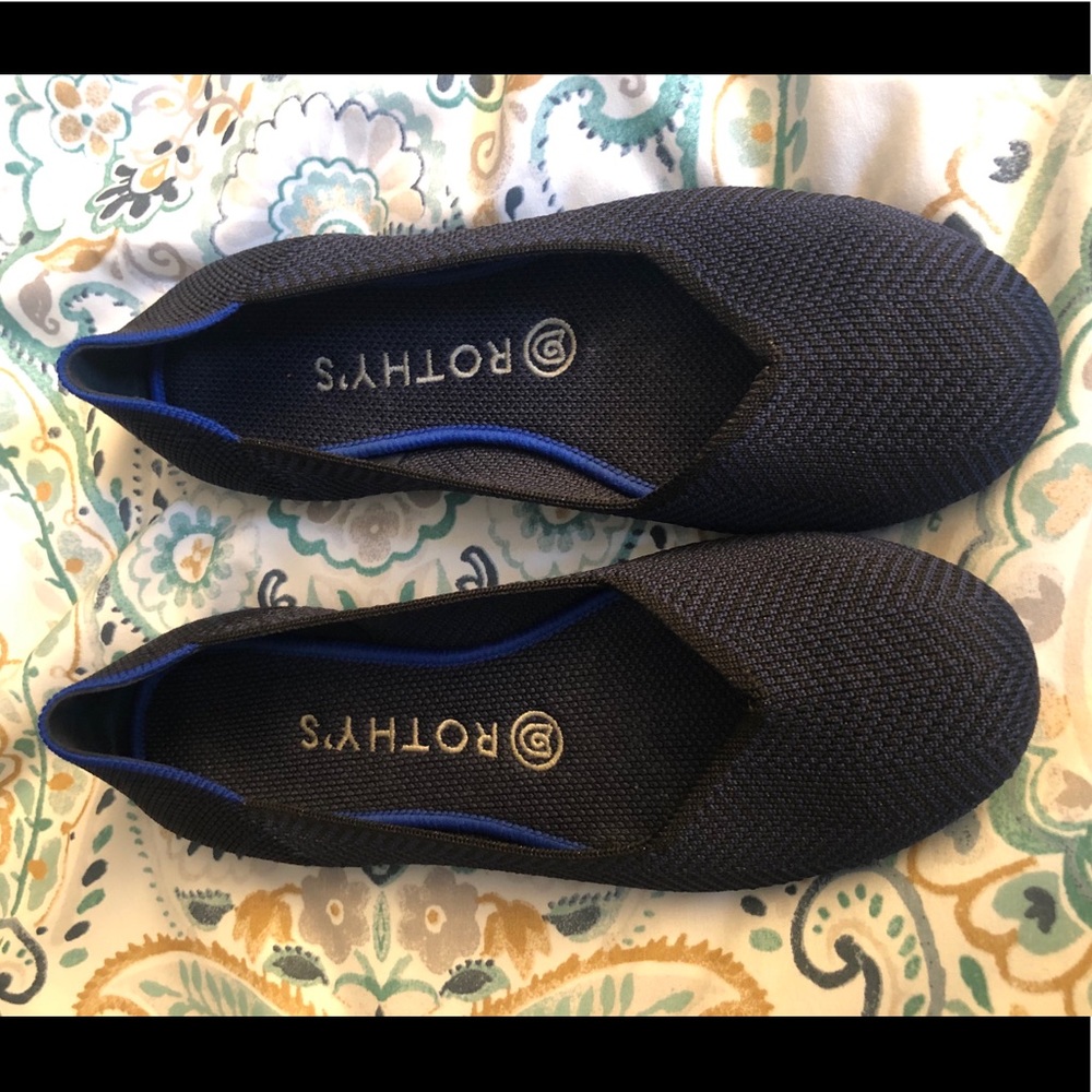 Rothy’s Midnight Metallic Herringbone flats